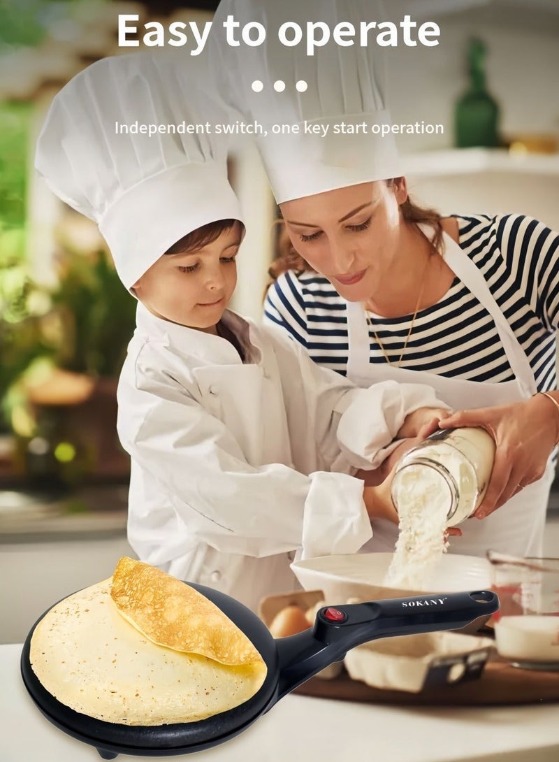 sokany Pancake Maker Portable Electric Pancake Maker  - Fast and Energy-Saving - Makes All Kinds of Pancakes - Non-stick Pan- 20cm Electric Pancake Maker with Batter Spreader - Image 5